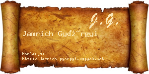 Jamrich Györgyi névjegykártya